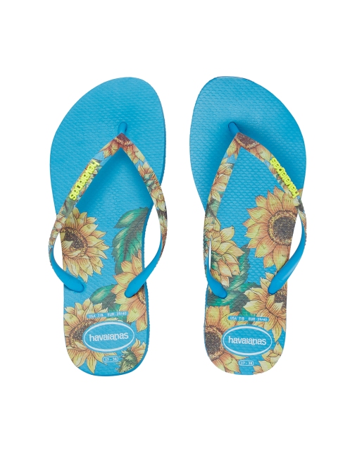 

Havaianas Women Slim Sensation Blue Printed Thong Flip-Flops