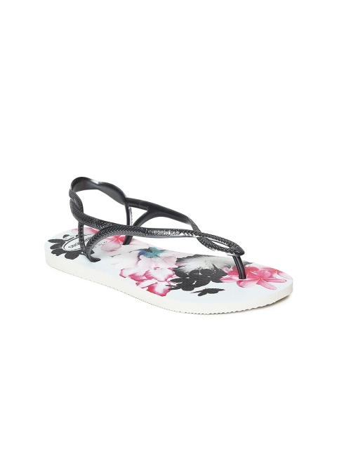 

Havaianas Women Luna Navy Blue White Printed Open Toe Flats