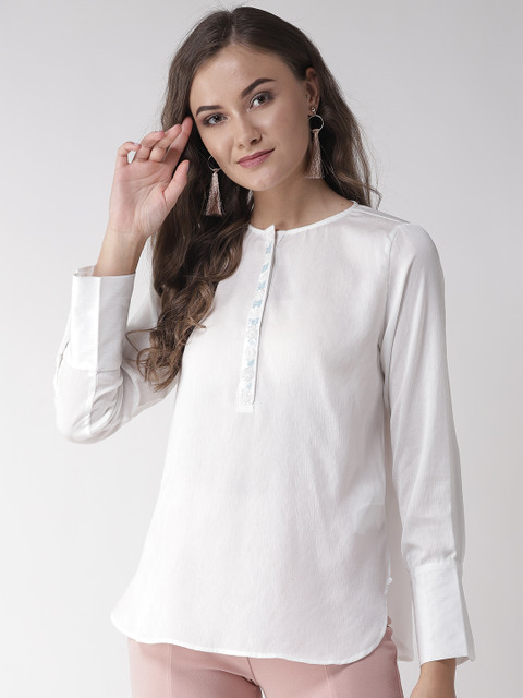 

Madame Women White Solid Top