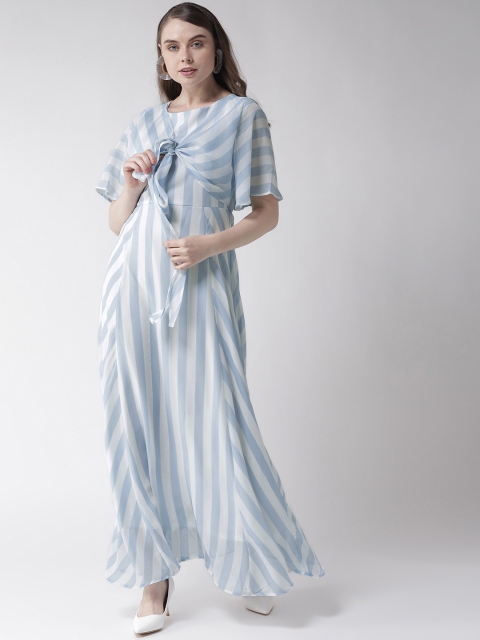 

Madame Women Blue & White Striped Maxi Dress