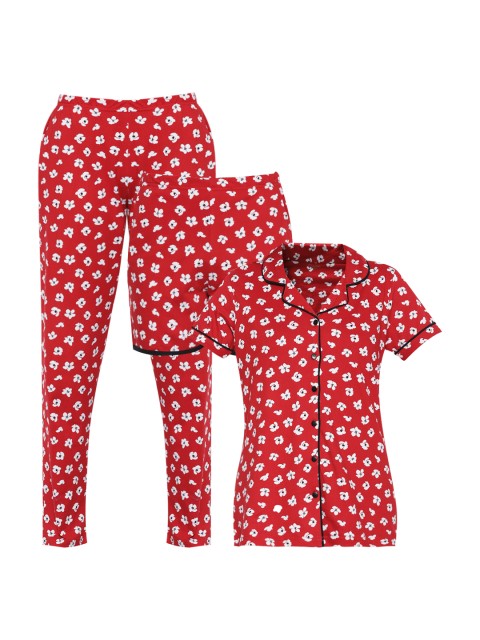 

Kanvin Women Red & White Printed Night Suit MJKSS19215A