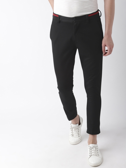 

Mast & Harbour Men Black Solid Knitted Cropped Trousers