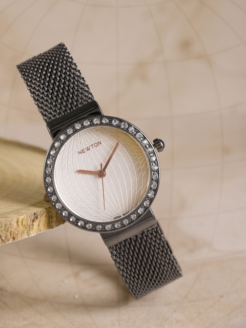 

Newton Women Silver-Toned Embellished Analogue Watch WPBK078