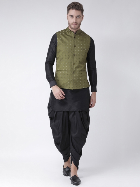 

DEYANN Men Black Printed Kurta with Patiala