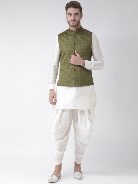 

DEYANN Men Off-White Printed Kurta with Patiala