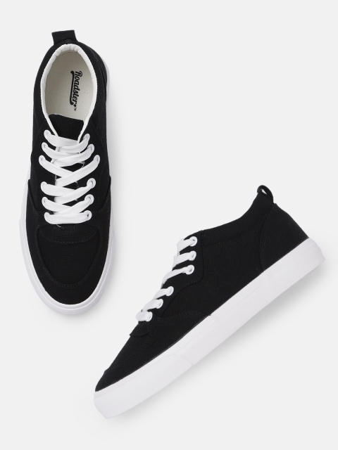 

The Roadster Lifestyle Co Women Black Solid Sneakers