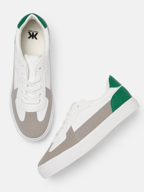 

Kook N Keech Women Off-White & Grey Colourblocked Sneakers