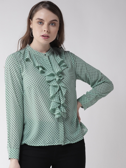 

Madame Women Green & Black Printed Casual Shirt