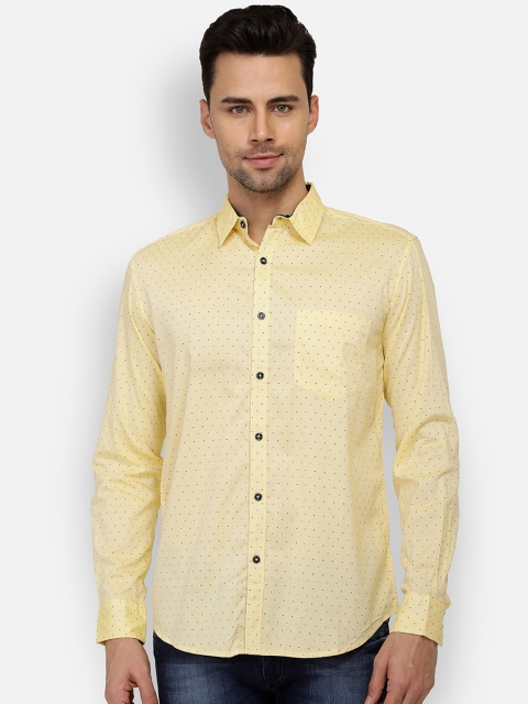 

Provogue Men Yellow Slim Fit Printed Casual Shirt