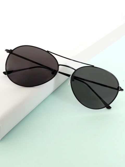 

UNKNOWN by Ayesha Unisex Aviator Sunglasses 8903705152475, Black