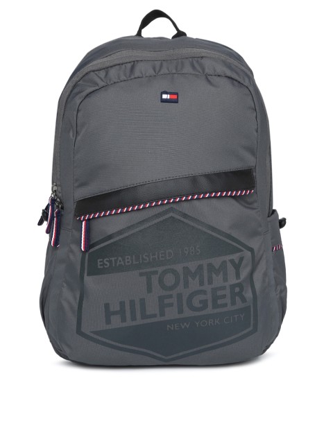 

Tommy Hilfiger Unisex Grey Brand Logo Backpack