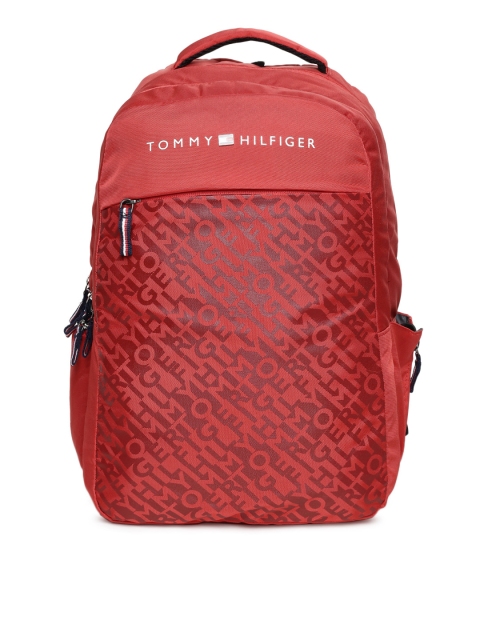 

Tommy Hilfiger Unisex Red Typography Backpack