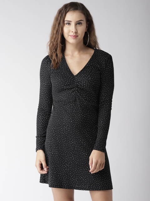 

Marks & Spencer Women Black & White Printed A-line Dress