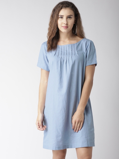 

Marks & Spencer Women Blue Solid Shift Dress