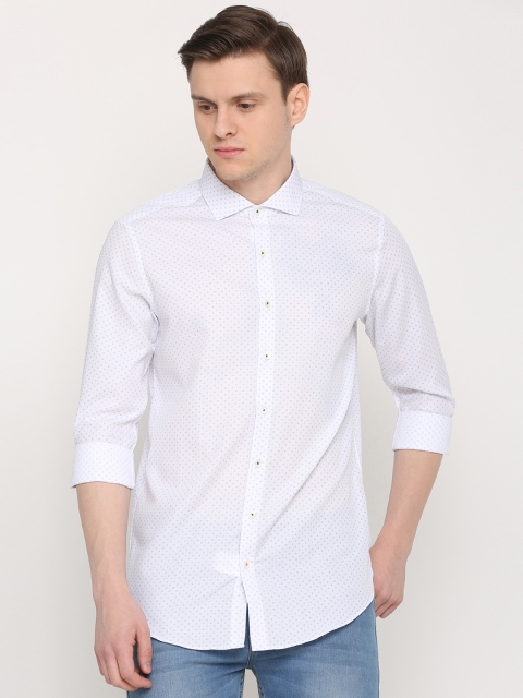 

SIMON CARTER LONDON Men White Slim Fit Printed Casual Shirt