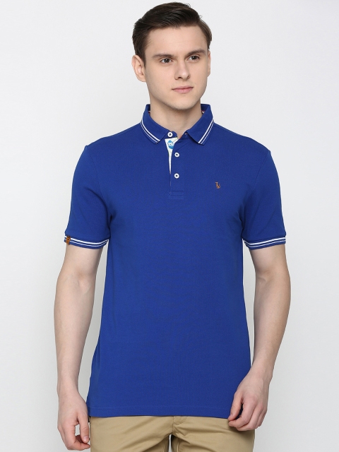 

SIMON CARTER LONDON Men Blue Solid Polo Collar T-shirt