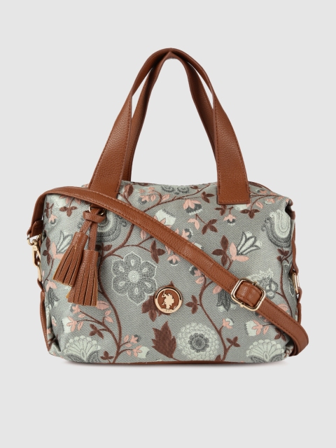 

U.S. Polo Assn. Women Brown Printed Handheld Bag
