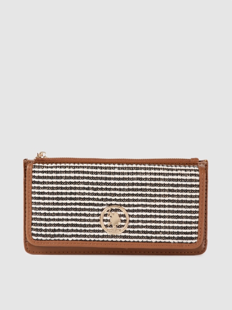 

U.S. Polo Assn. Women Women Brown Self Design Two Fold Wallet