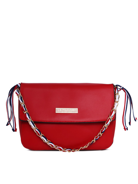 

U.S. Polo Assn. Women Red Solid Handheld Bag