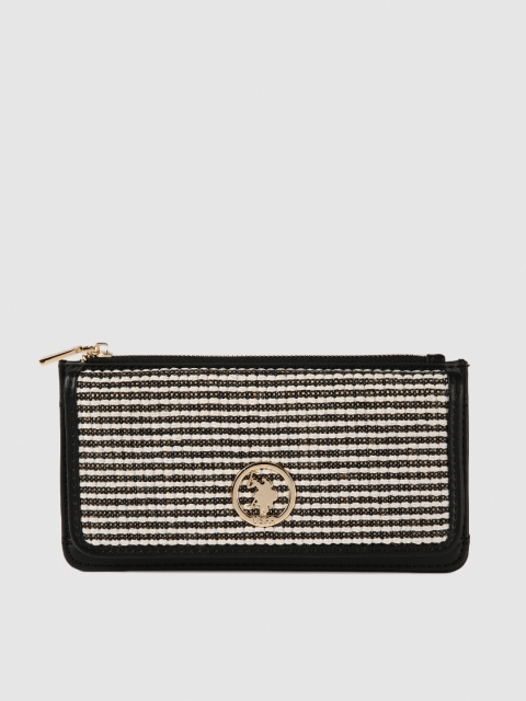 

U.S. Polo Assn. Women Women Black Self Design Two Fold Wallet