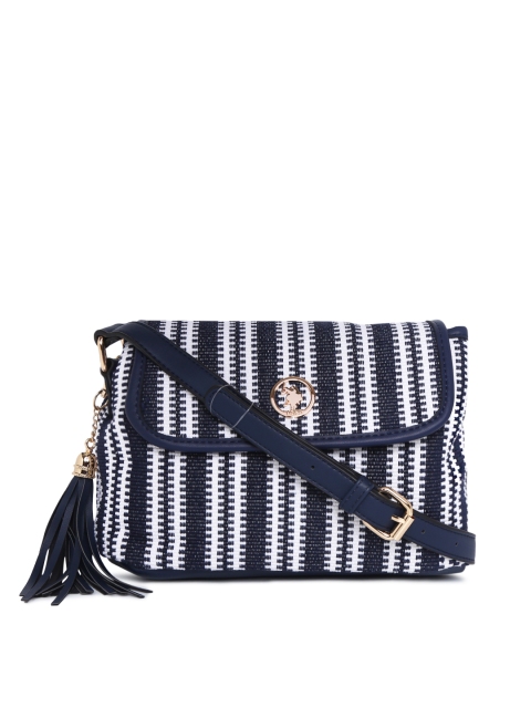 

U.S. Polo Assn. Women Blue Striped Sling Bag