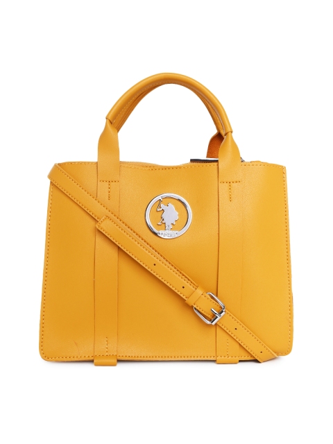 

U.S. Polo Assn. Women Yellow Solid Handheld Bag