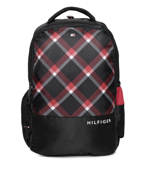 

Tommy Hilfiger Unisex Black & Red Geometric Backpack