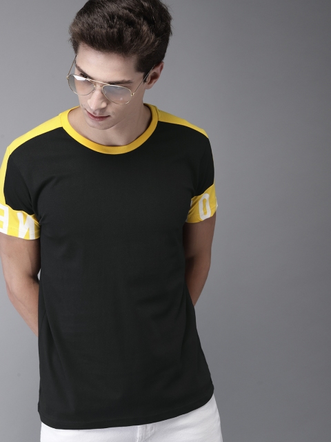 

Moda Rapido Men Black Solid Round Neck T-shirt