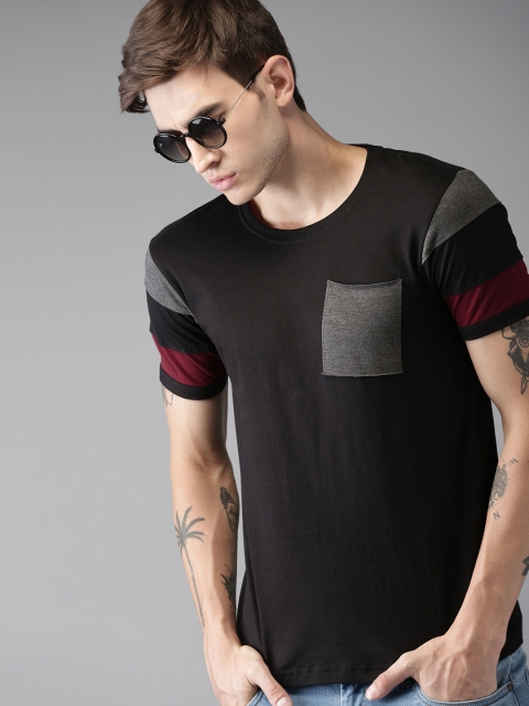 

Moda Rapido Men Black Solid Round Neck T-shirt