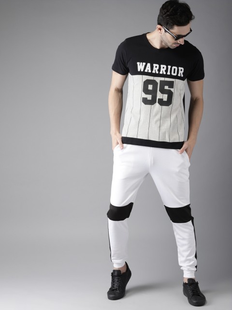 

Moda Rapido Men Black & Cream-Coloured Printed Round Neck T-shirt