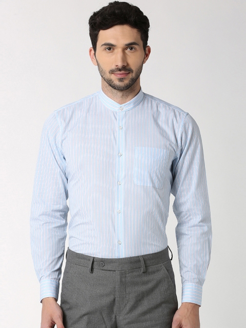 

Peter England Men Blue Regular Fit Striped Formal Shirt