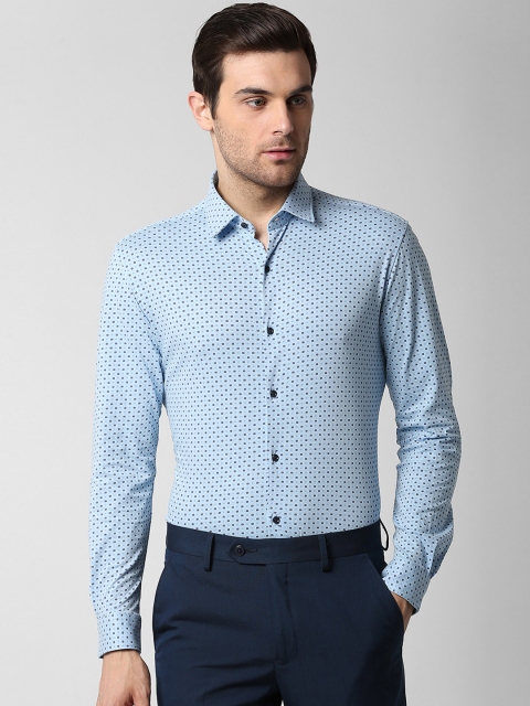 

Peter England Men Blue Slim Fit Printed Formal Shirt