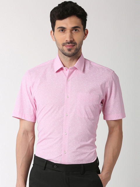 

Peter England Men Pink Regular Fit Printed Formal Shirt