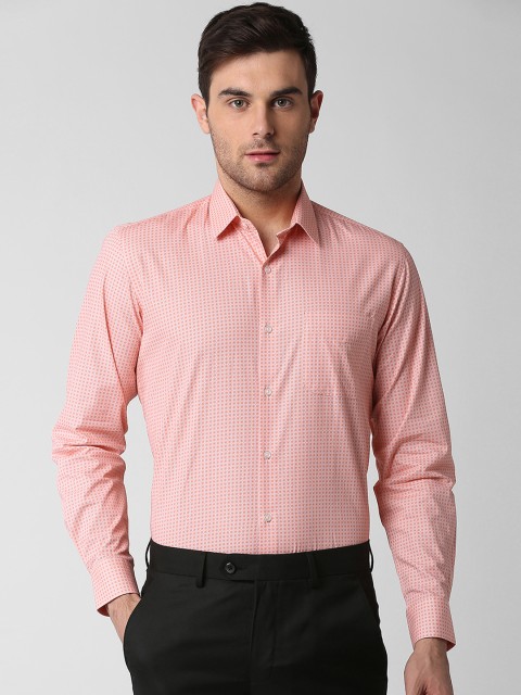 

Peter England Men Peach-Coloured Slim Fit Printed Formal Shirt