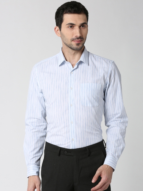 

Peter England Men Blue Slim Fit Striped Formal Shirt