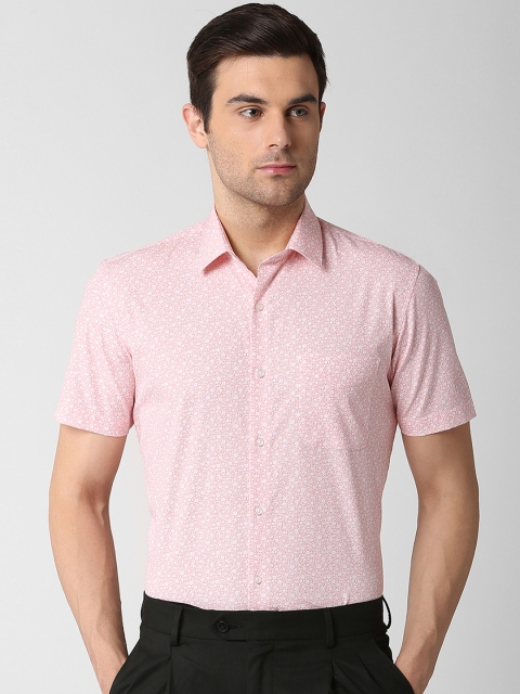 

Peter England Men Pink & Off-White Slim Fit Printed Formal Shirt