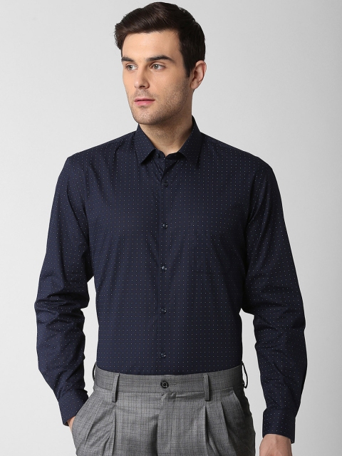 

Peter England Men Navy Blue Slim Fit Printed Formal Shirt