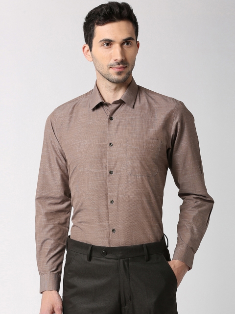 

Peter England Men Brown Regular Fit Self Design Formal Shirt
