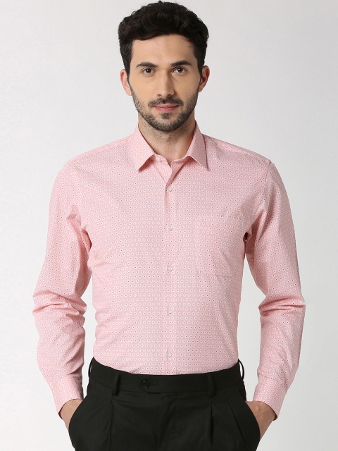 

Peter England Men Peach-Coloured Regular Fit Printed Formal Shirt