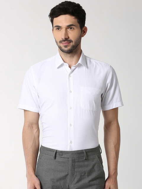 

Peter England Men White Regular Fit Self Design Formal Shirt
