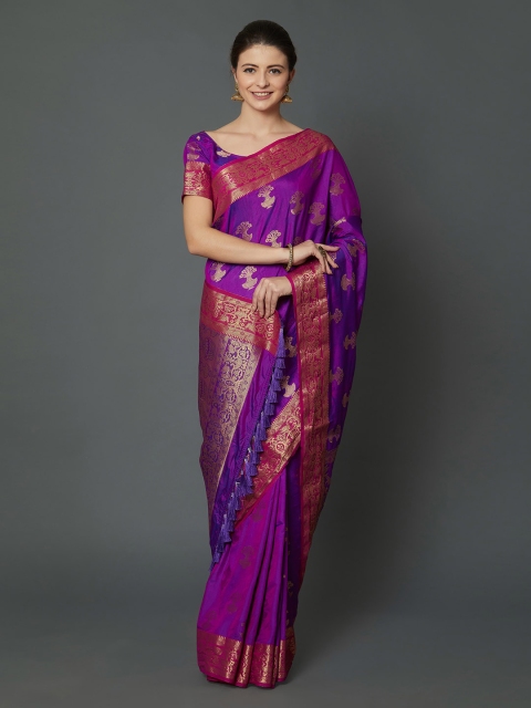 

Mitera Purple Woven Design Banarasi Saree