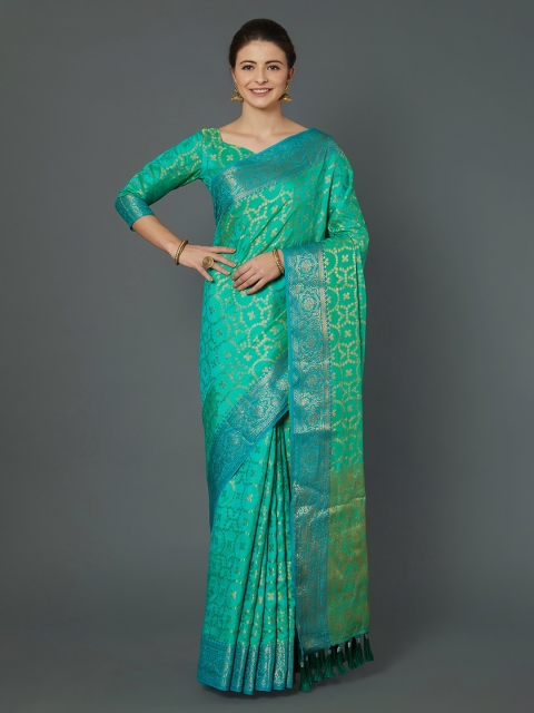 

Mitera Green Woven Design Banarasi Saree