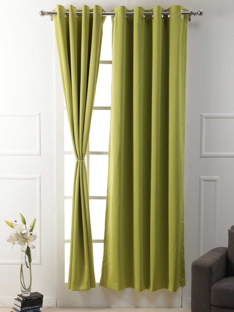 

American-Elm Green & Green Set of 2 Curtain Curtains