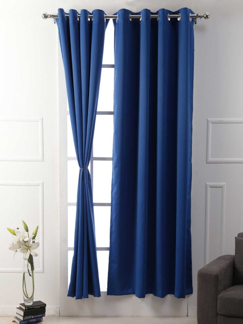 

American-Elm Blue & Blue Set of 2 Curtain Curtains