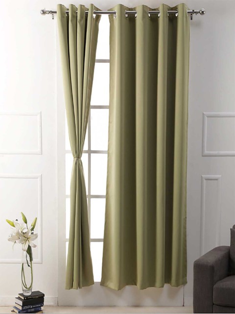 

American-Elm Green & Green Set of 2 Curtain Curtains