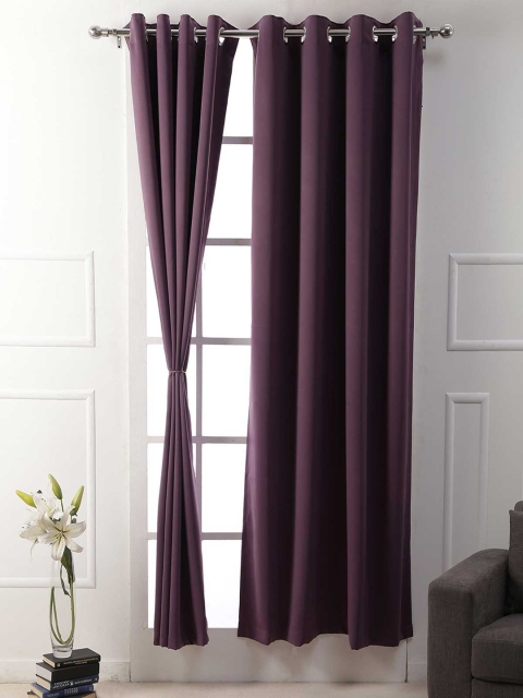 

American-Elm Purple & Purple Set of 2 Curtain Curtains
