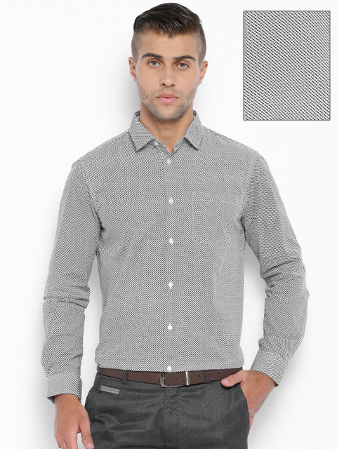 

Arrow New York White & Black Printed Slim Formal Shirt