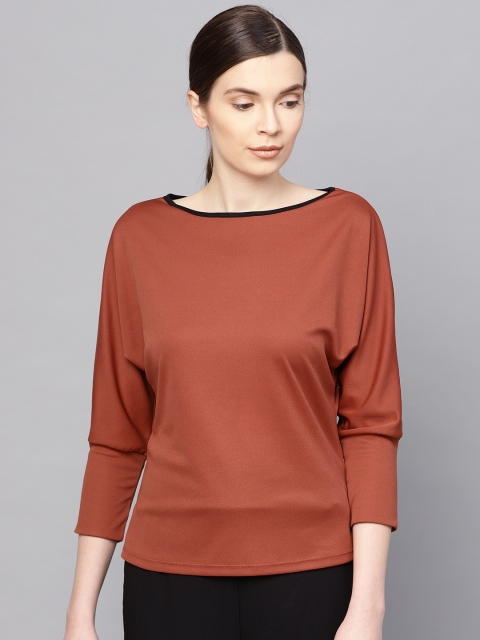 

Kazo Women Rust Red Solid Top