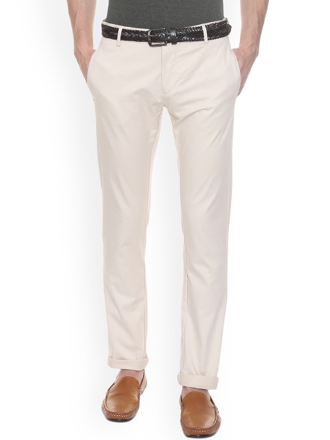

Allen Solly Men Beige Slim Fit Solid Regular Trousers