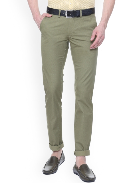 

Allen Solly Men Green Slim Fit Printed Chinos